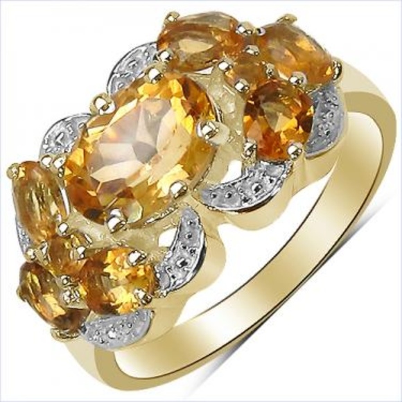 14K Yw Gld Over Solid Sterling Silver Diamond 2.5